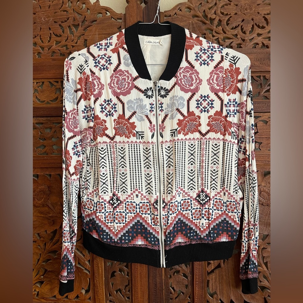 Chloe & Katie Print Bomber Jacket